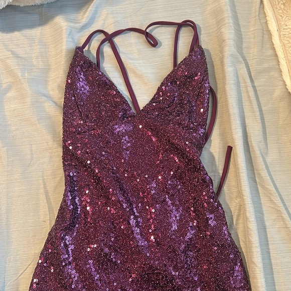 Purple Sheer Dress - Picture 2 of 5